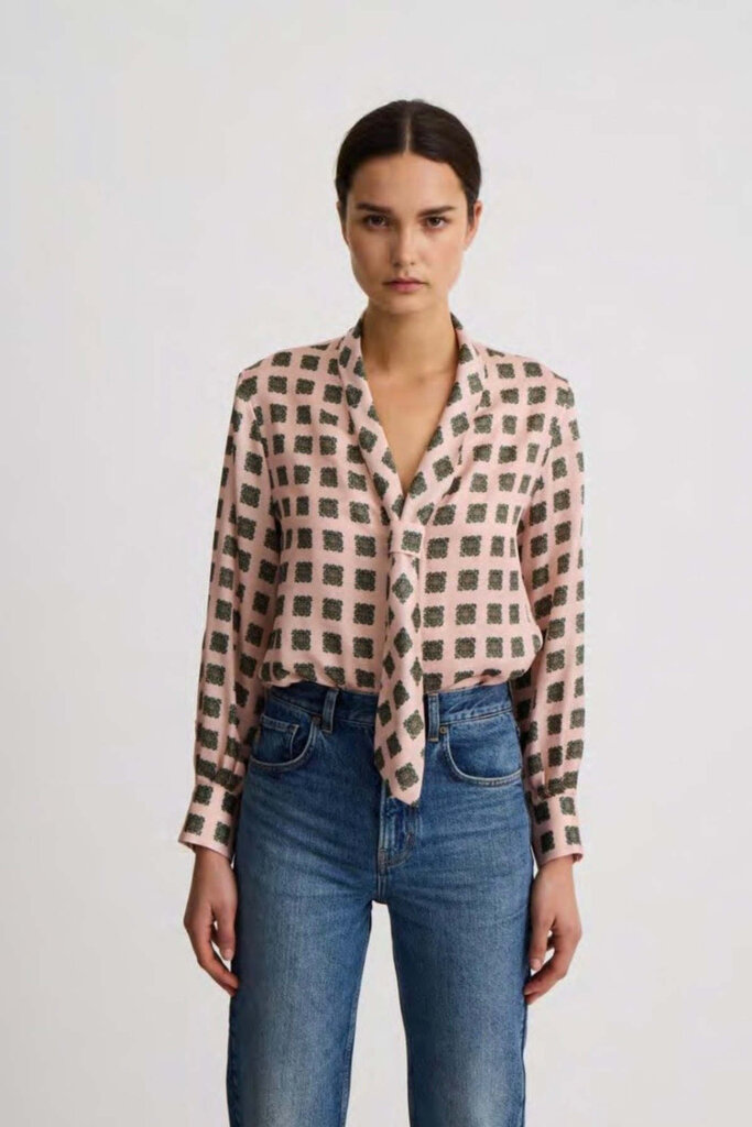 Smythe V-Necktie Blouse