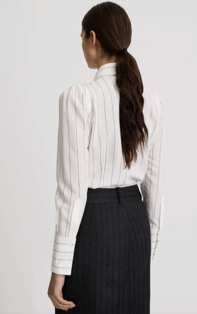 Smythe Neck Tie Box Pleat Shirt
