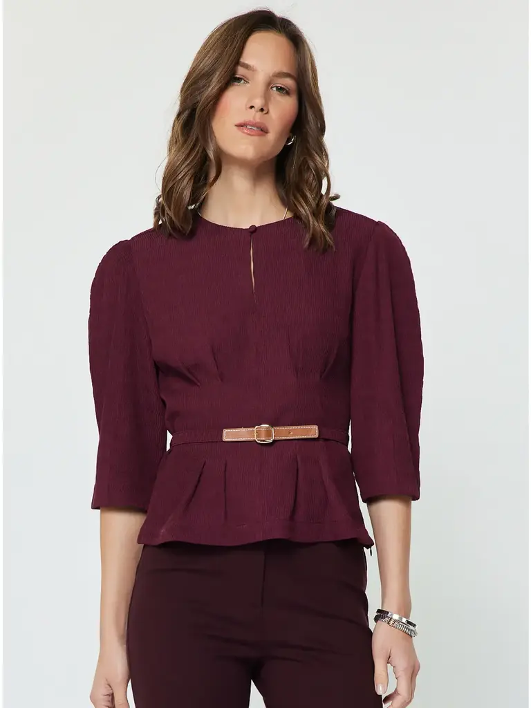 Current Air 3/4 Sleeve Pintuck Top