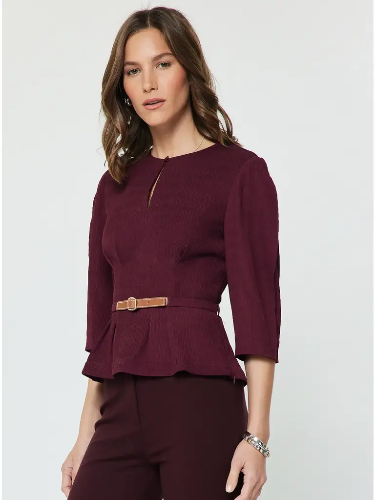 Current Air 3/4 Sleeve Pintuck Top
