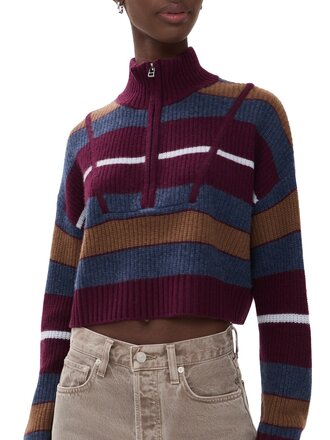 Staud Cropped Hampton Striped Sweater