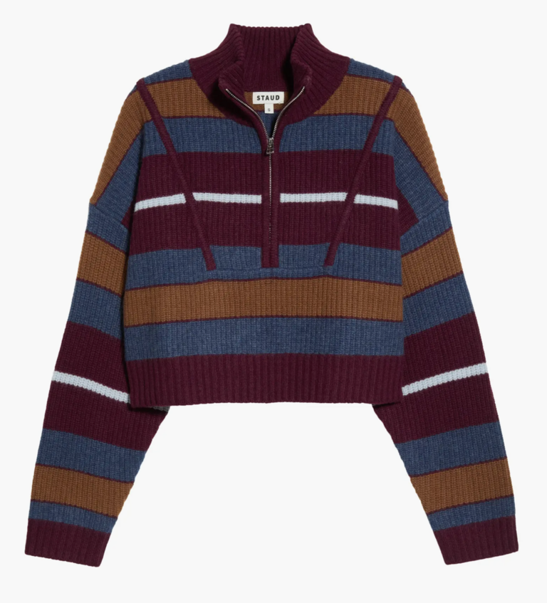 Staud Cropped Hampton Striped Sweater