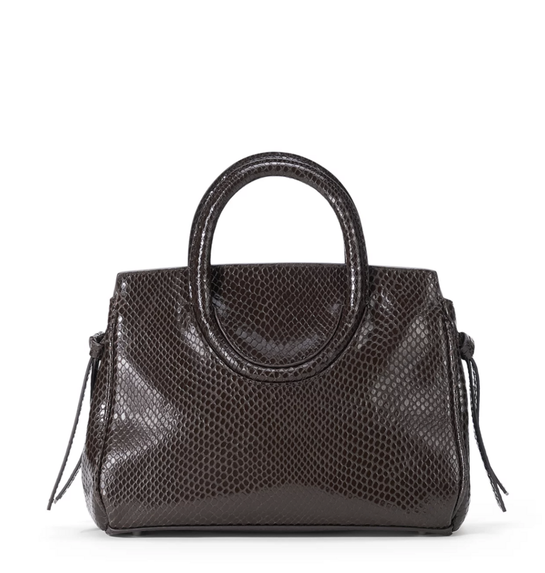 Staud Maude Mini Carryall in Espresso Snake