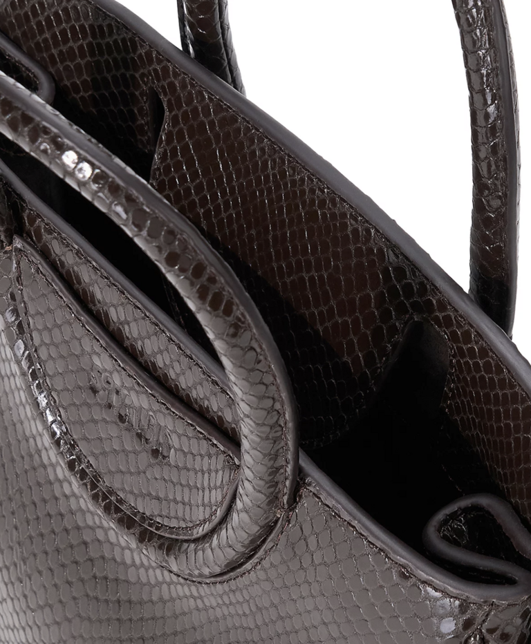Staud Maude Mini Carryall in Espresso Snake