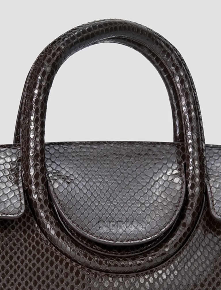 Staud Maude Mini Carryall in Espresso Snake