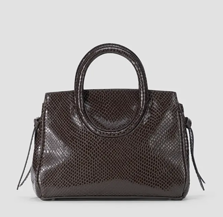 Staud Maude Mini Carryall in Espresso Snake
