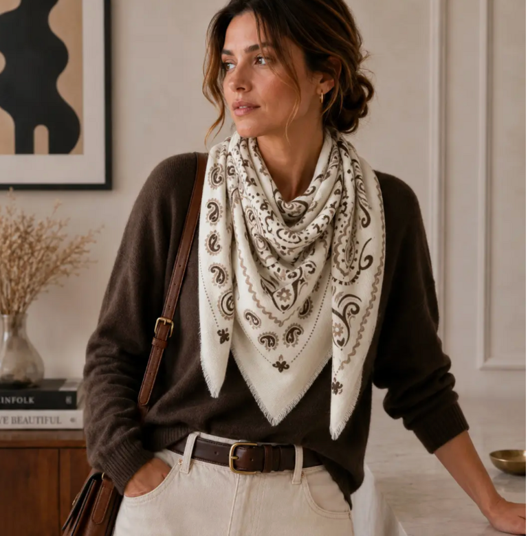 Lineta Kiki Large Woolen Square Bandana