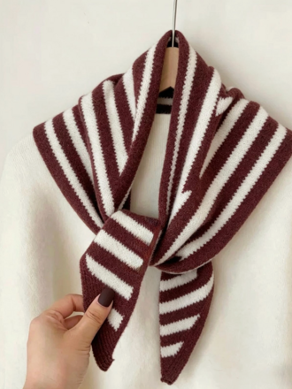 Lineta Susie Striped Knit Triangle Scarf