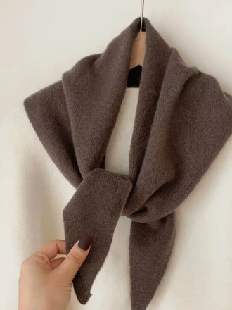 Lineta Penny Plain Solid Knit Triangle Scarf
