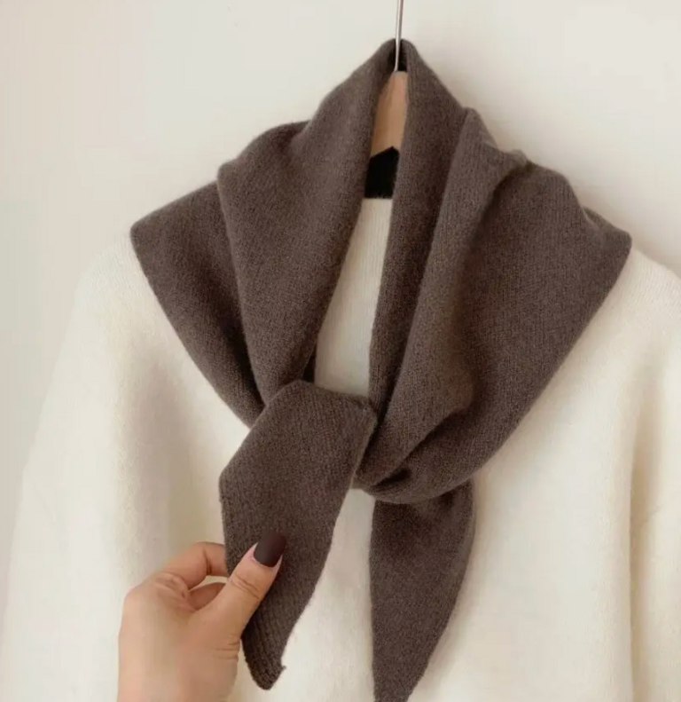 Lineta Penny Plain Solid Knit Triangle Scarf