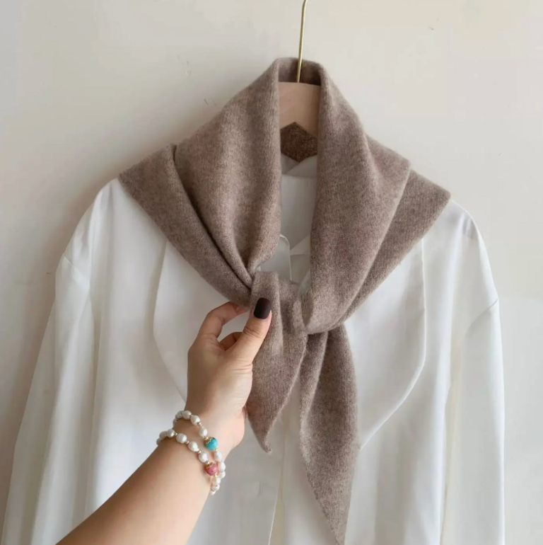 Lineta Penny Plain Solid Knit Triangle Scarf
