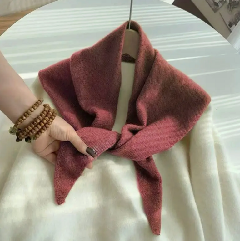 Lineta Penny Plain Solid Knit Triangle Scarf