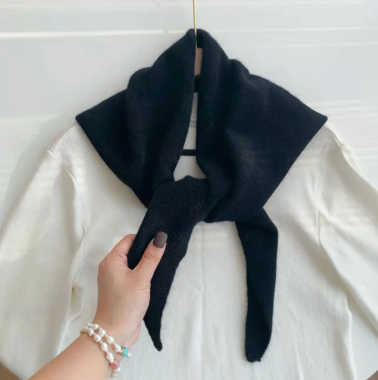 Lineta Penny Plain Solid Knit Triangle Scarf