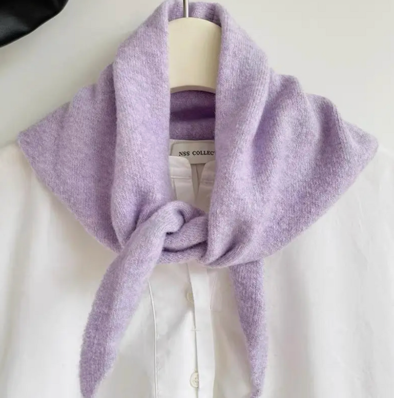 Lineta Penny Plain Solid Knit Triangle Scarf