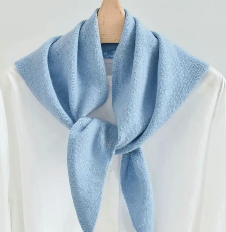 Lineta Penny Plain Solid Knit Triangle Scarf