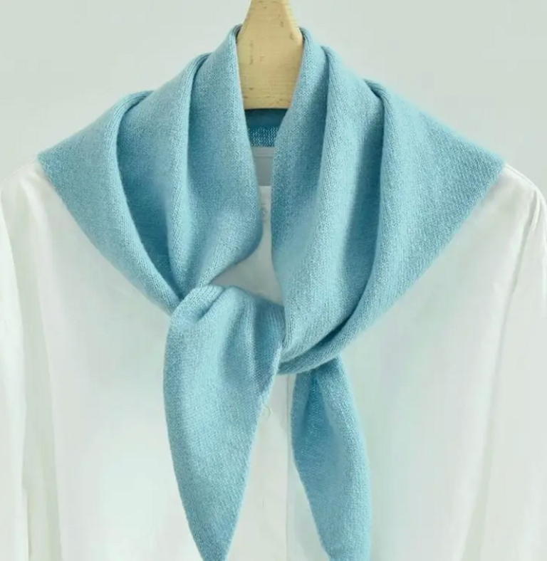 Lineta Penny Plain Solid Knit Triangle Scarf