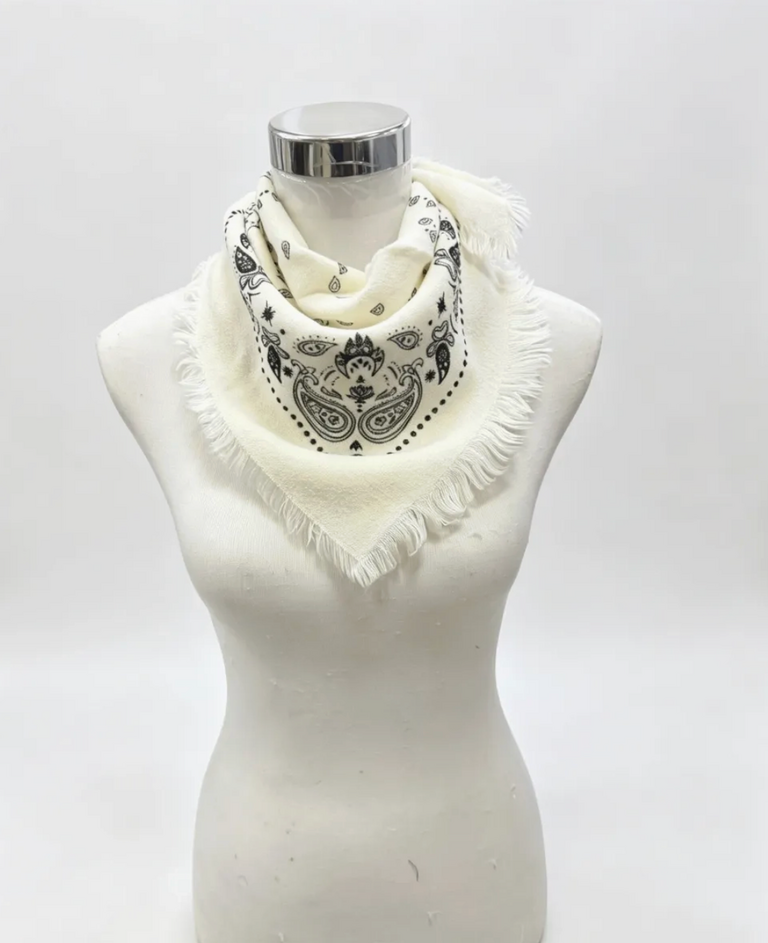 Lineta Ooh Lal La Square Scarf w/ Bandana Print