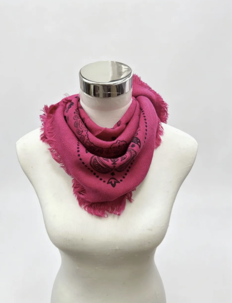 Lineta Ooh Lal La Square Scarf w/ Bandana Print