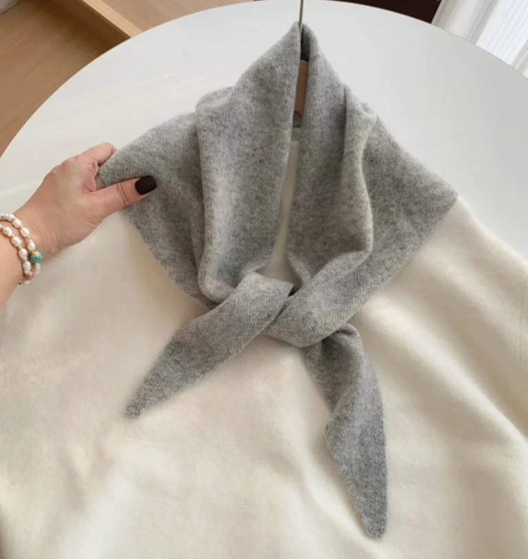Lineta Penny Plain Solid Knit Triangle Scarf