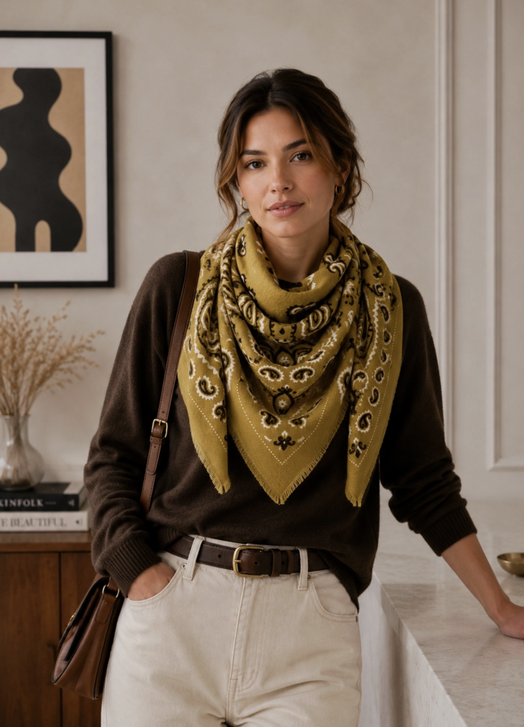 Lineta Kiki Large Woolen Square Bandana