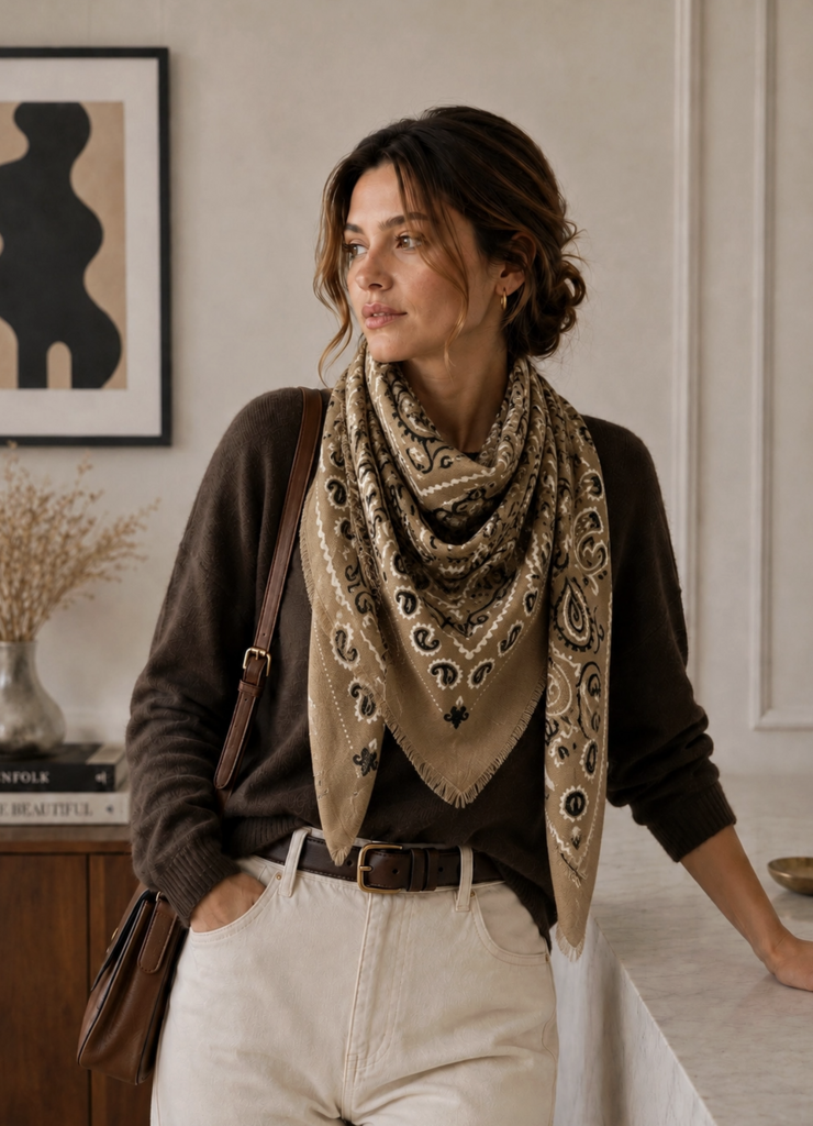 Lineta Kiki Large Woolen Square Bandana