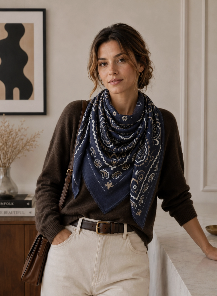 Lineta Kiki Large Woolen Square Bandana