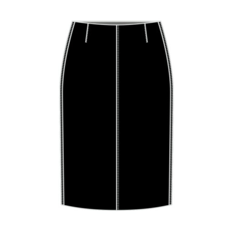 RD STYLE | HEDGE SADERA STRETCH FAUX LEATHER PULL ON SKIRT -BLACK