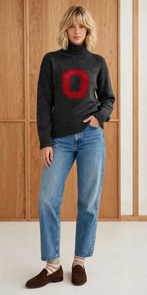 Collegiate Knitwear OSU Submariner Roll-Neck Sweater