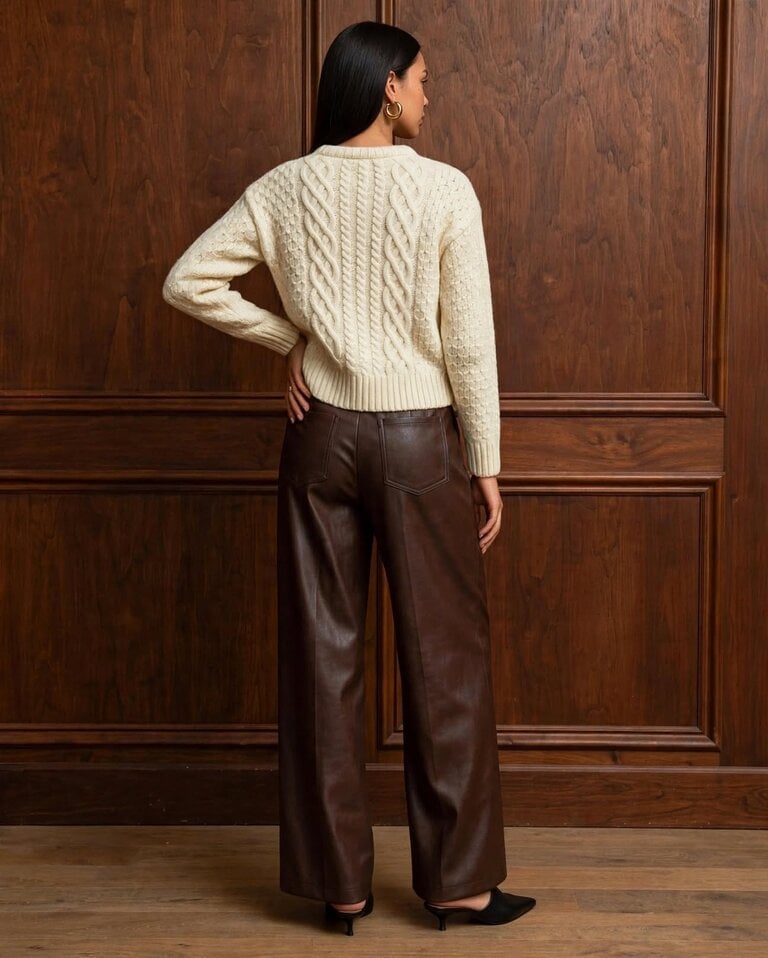 Collegiate Knitwear OSU Crew-Neck Fisherman's Sweater