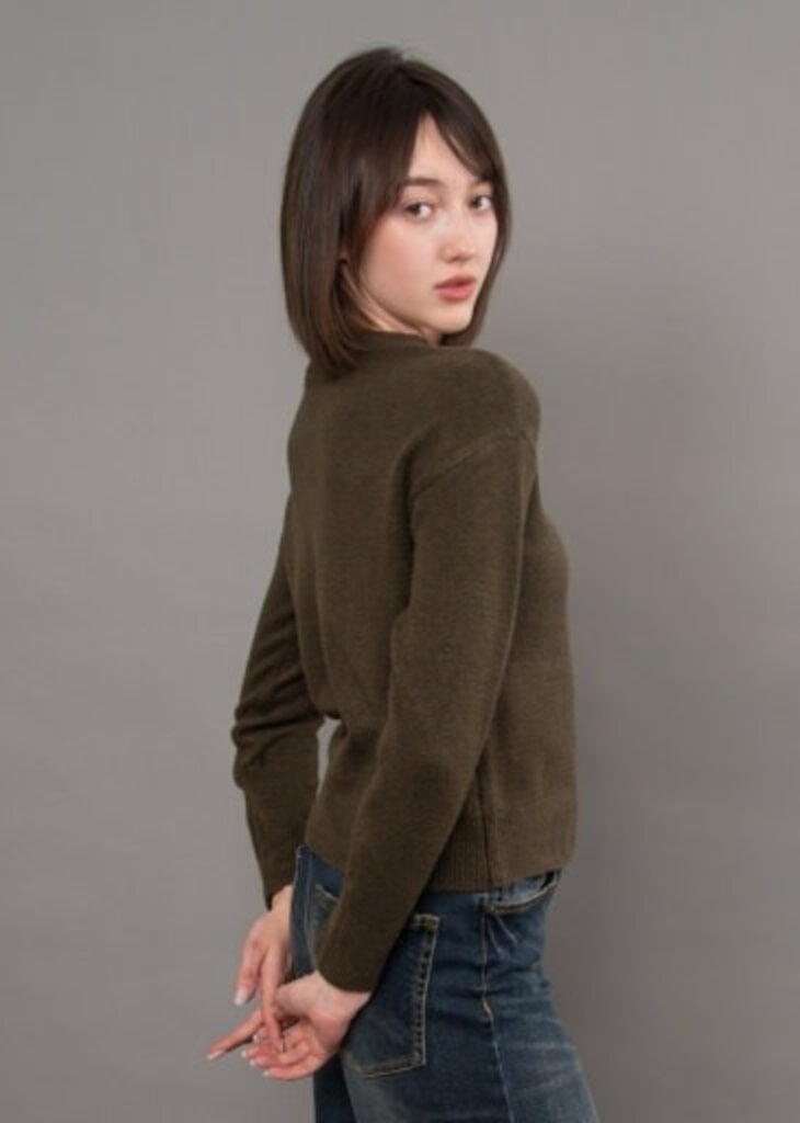 RD STYLE | HEDGE NISHA LONG SLEEVE HENLEY PULLOVER-OLIVE