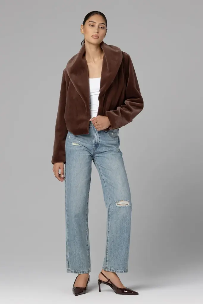 BlankNYC Collarless Fur Jacket