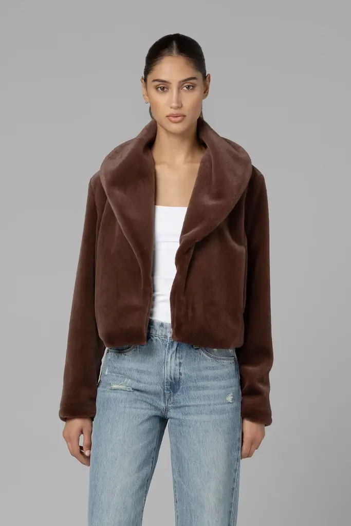 BlankNYC Collarless Fur Jacket