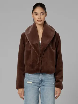 BlankNYC Collarless Fur Jacket