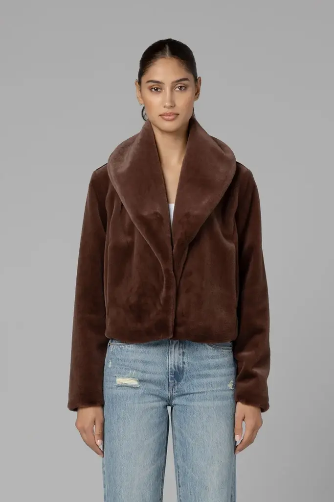 BlankNYC Collarless Fur Jacket