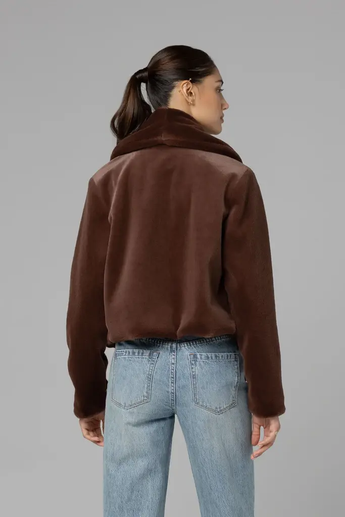 BlankNYC Collarless Fur Jacket