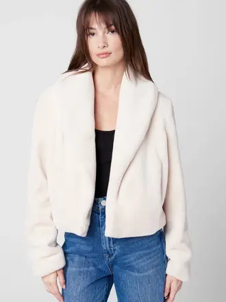 BlankNYC Collarless Fur Jacket