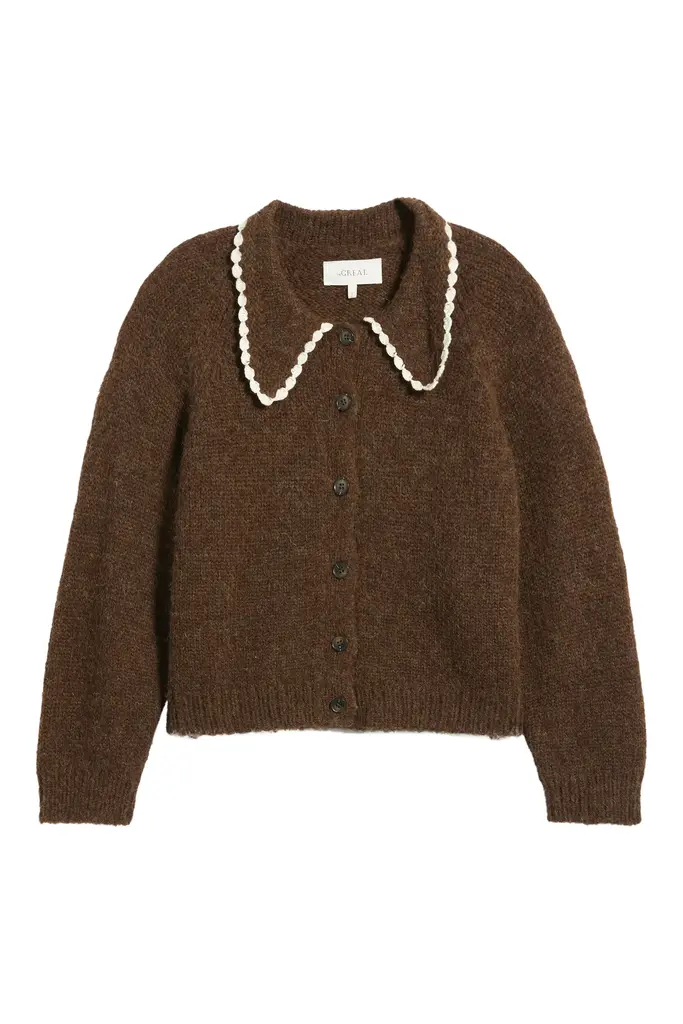 The Great The Crochet Collar Cardigan