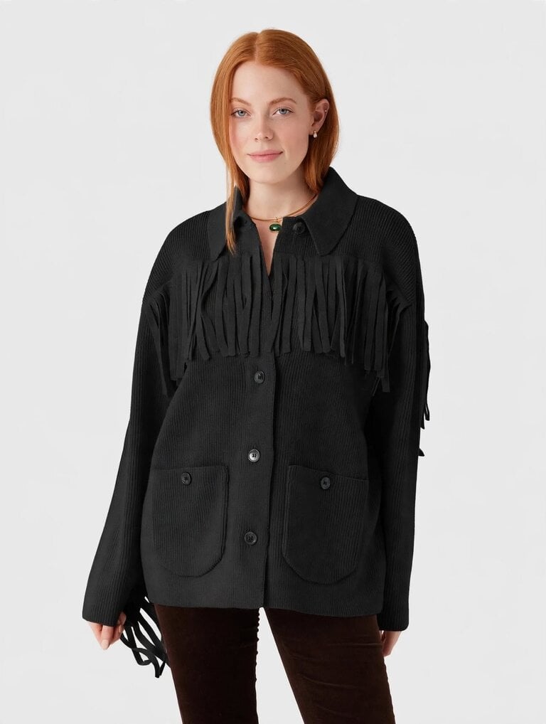 The Great The Western Fringe Sweater Jacket