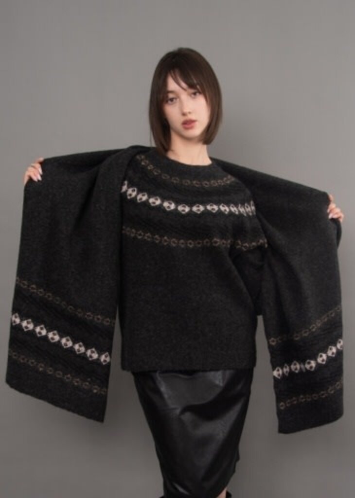 RD STYLE | HEDGE Gala Fair Isle Sweater with Scarf