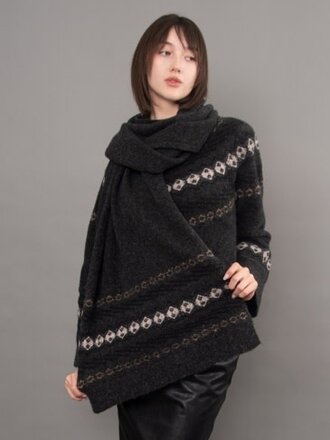 RD STYLE | HEDGE Gala Fair Isle Sweater with Scarf