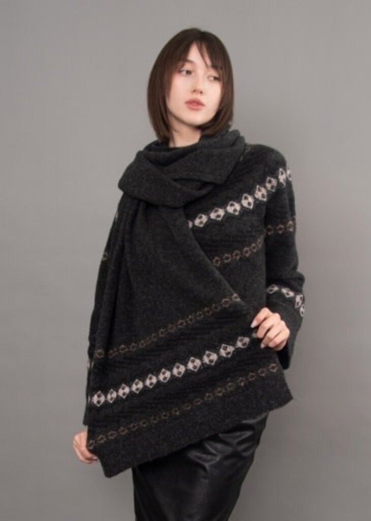 RD STYLE | HEDGE Gala Fair Isle Sweater with Scarf