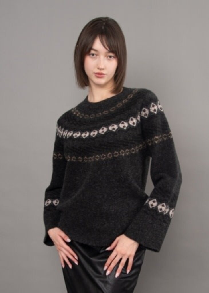 RD STYLE | HEDGE Gala Fair Isle Sweater with Scarf