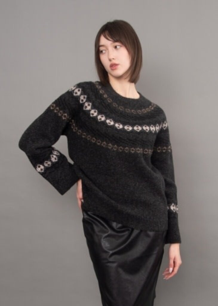 RD STYLE | HEDGE Gala Fair Isle Sweater with Scarf