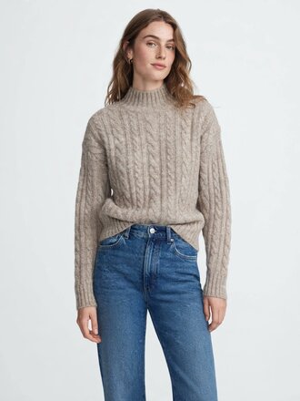 RD STYLE | HEDGE Dheera Cable Mock Neck Sweater