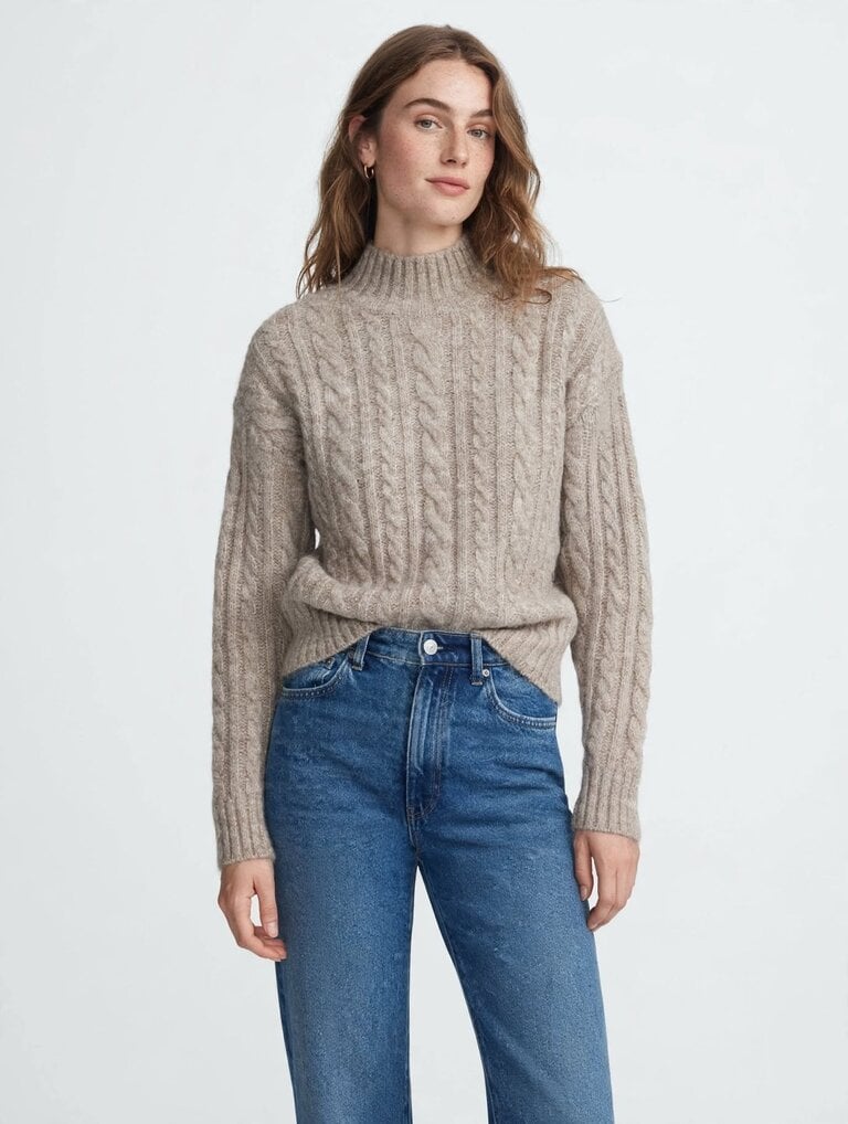 RD STYLE | HEDGE Dheera Cable Mock Neck Sweater