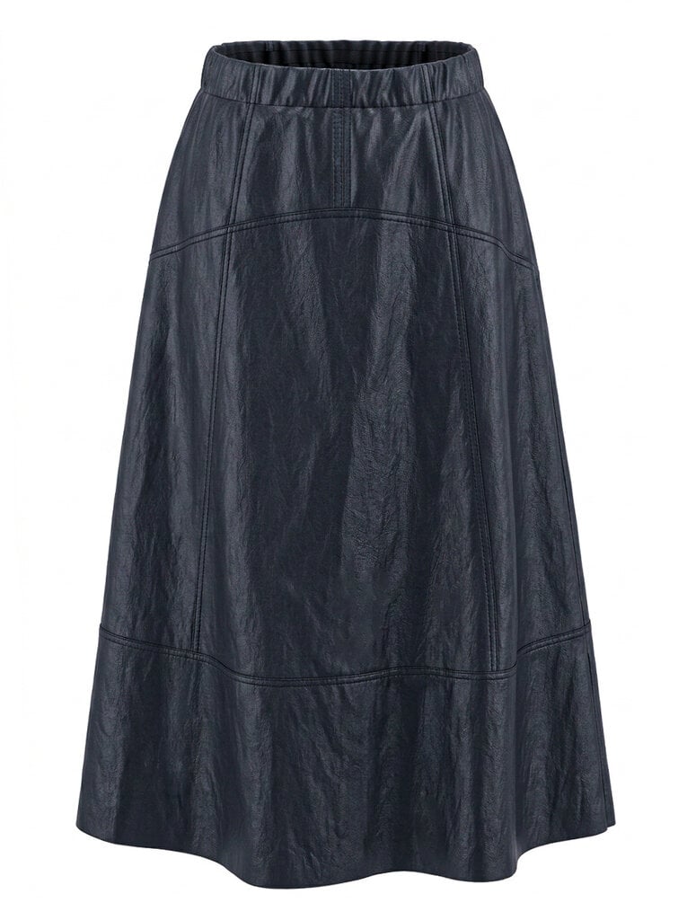 Current Air A-Line Midi Skirt in Navy Faux Leather