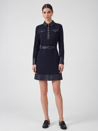 Current Air Faux Leather A-Line Mini Dress