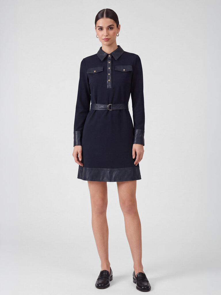 Current Air Faux Leather A-Line Mini Dress