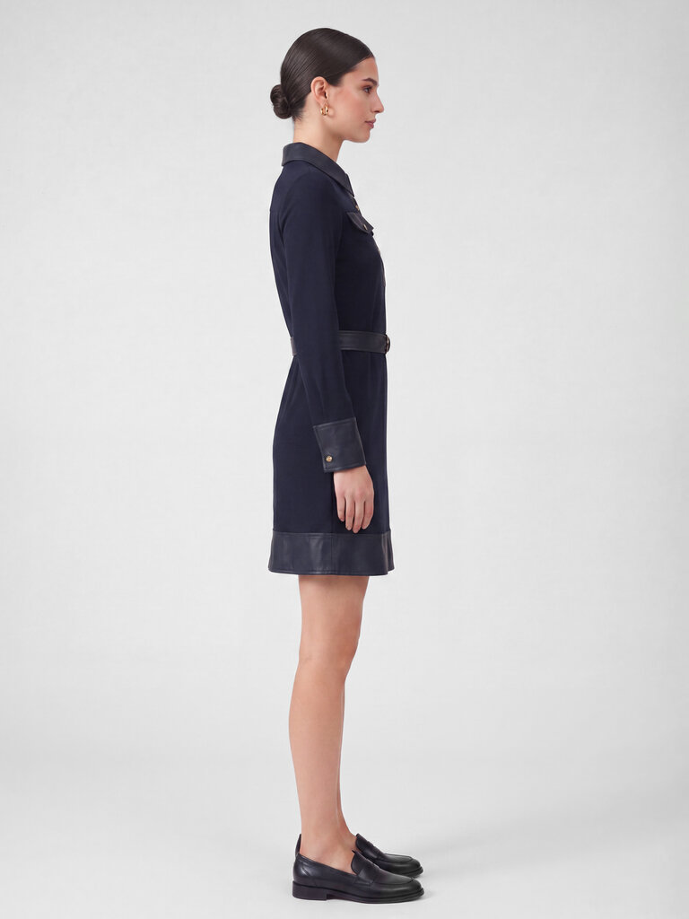 Current Air Faux Leather A-Line Mini Dress