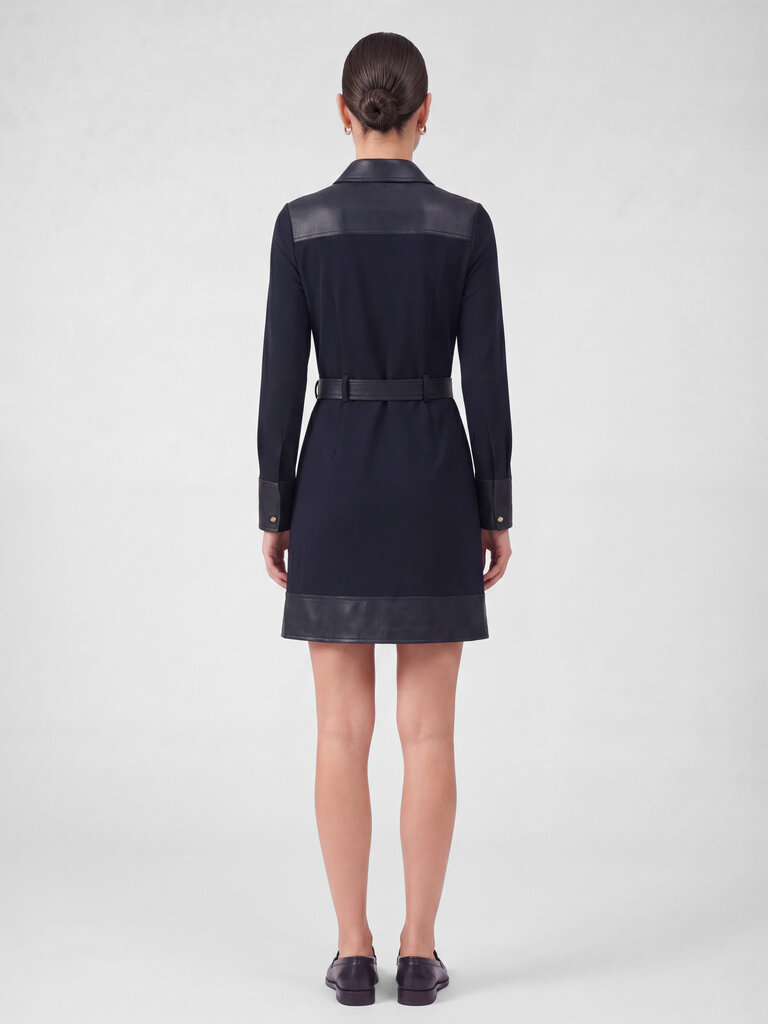 Current Air Faux Leather A-Line Mini Dress